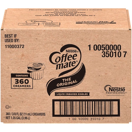 Coffee Mate The Original Single Serve Liquid Creamer .375 oz. Per Cup, PK360 10050000350107
